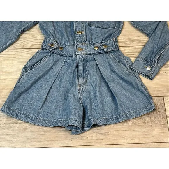 Universal Thread jean/denim one piece, short romper size 00 - Picture 2 of 12